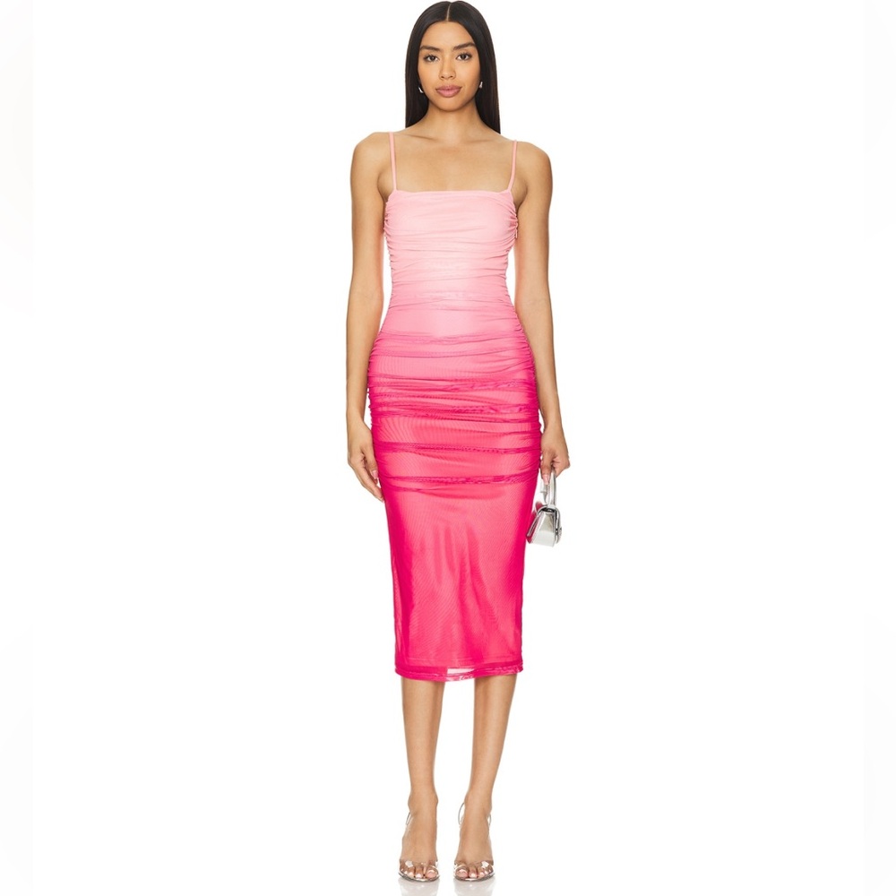 Superdown Lauryn Pink Midi Dress Ombre